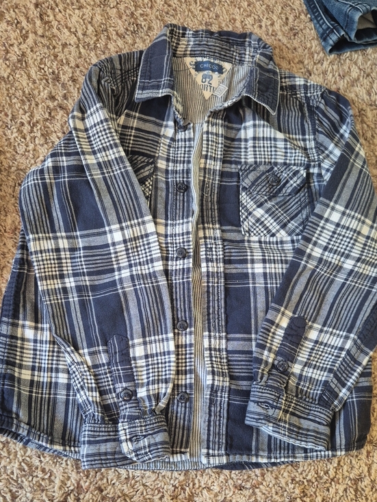 Chicco Other - chic Navy and White Plaid Button-Down Shirt